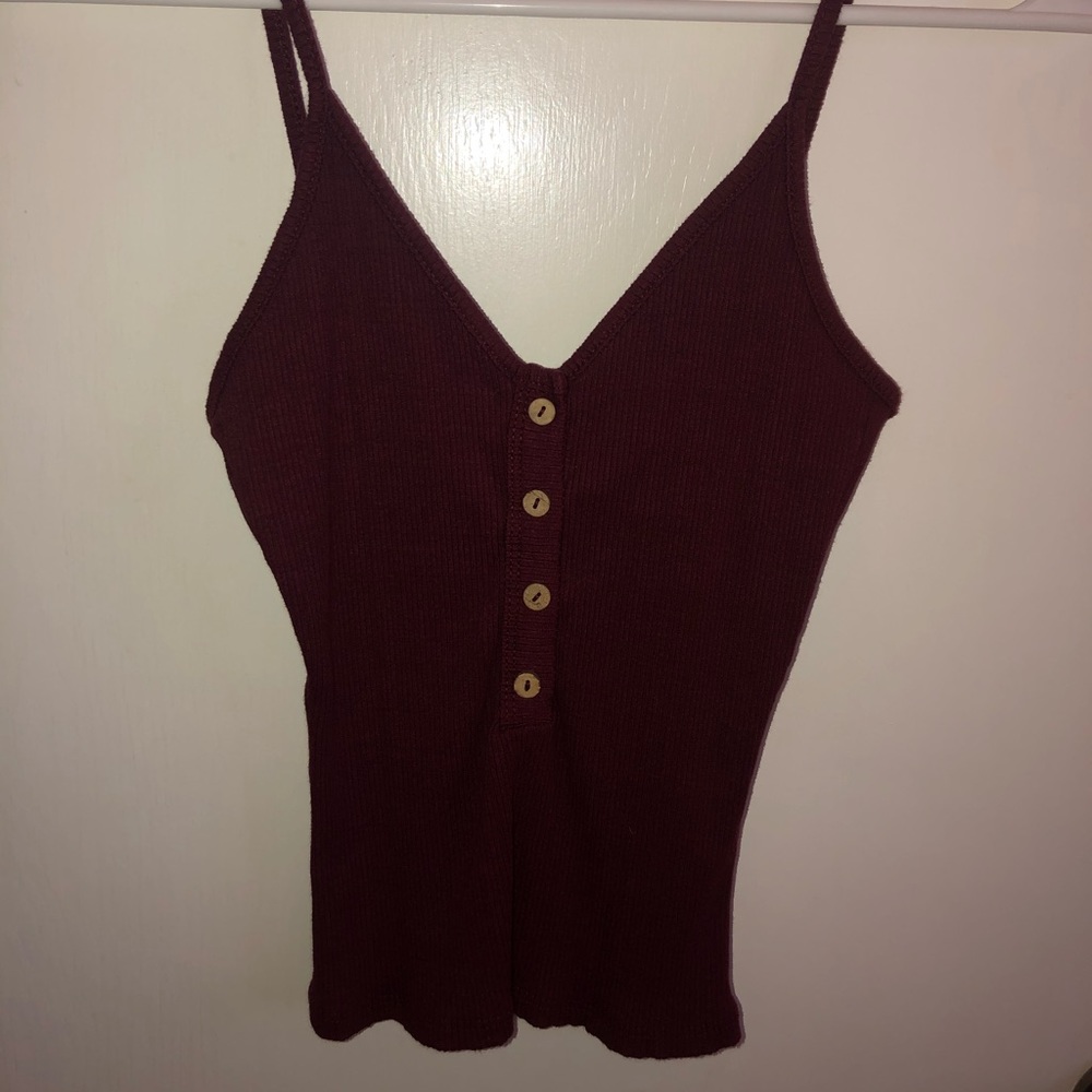 Burgundy Cropped Tank Top